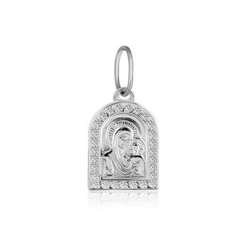 Серебряная подвеска иконка Silvex Божья Матерь (П2Ф/170)