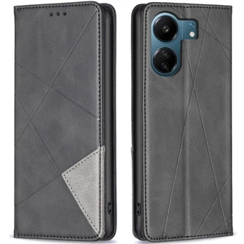 Чехол-книжка с кармашками UniCase Geometric Pattern для Xiaomi Redmi 13C / Poco C65 - Black