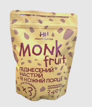 Сахарозаменитель натуральный Monk fruit 340 г плоды архата и эритритол Health Hunter