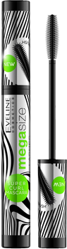 Туш для вій Eveline Cosmetics Mega Size Lahes Потовщуюча та подовжуюча Black 10 мл (5901761941531)