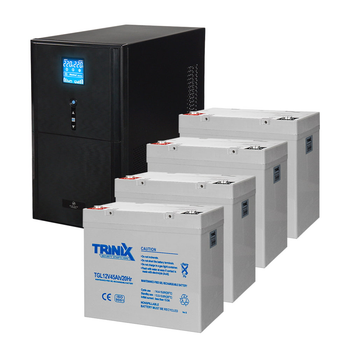 Комплект резервного живлення: ДБЖ Kraft PSW3000VA/2400W(LCD)48V UPS + акумулятор Trinix 45 Аг гелевий (4 шт.) (42-00064-7)