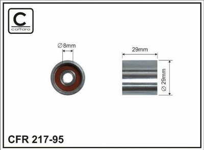 Обводной ролик ремня ГРМ CAFFARO 21795 Volkswagen Passat, Jetta, Crafter, Golf, Transporter, Scirocco; Skoda Octavia, Yeti, Fabia; Seat Leon, Toledo; Audi A3, Allroad, A5, A4 036109244K, 03L109244D, 58109244