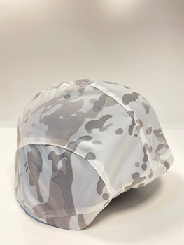 Захисний кавер чохол для шолома в універсальному розмірі із затяжкою на резинці, білого кольору