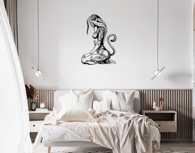 Декоративное панно на стену из дерева Upwood Decor Женщина кошка Catwoman 72 х 50 см black