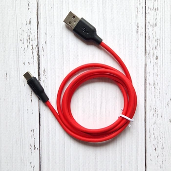 Кабель Hoco X21 Plus Silicone Cable Type-C силіконовий (1м 3A) Червоний