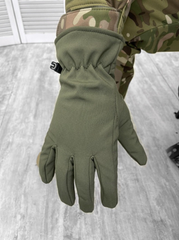 Тактичні зимові рукавички Soft Shell Tactical Gloves Olive M