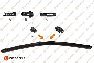 Двірники EUROREPAR 1635455380 Peugeot 308, 3008, 5008; Renault Scenic, Grand Scenic, Espace; Ford S-Max, Transit, Galaxy, Connect, B-Max; Citroen C4 1607219280, 1609429080, 1609429280