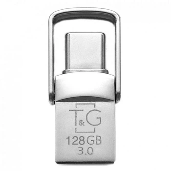USB флешка Flash Drive OTG T&G 2&1 3.0 Type C 128GB Metal 104 Метал