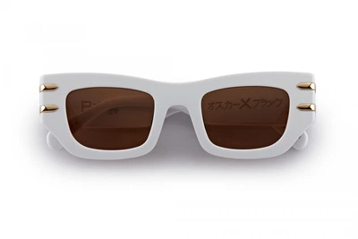 Крафтовые сонцезащитные очки из итальянского ацетата Oscar&Frank MADE IN JAPAN WHITE