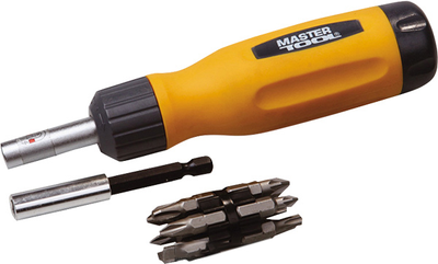 Отвертка с трещоткой Mastertool + 12 насадок (40-0518)