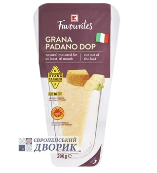 Сыр выдержанный оригинальный Грана Падано K-FAVOURITES 16 месяцев созревания Grana Padano DOP 200 г