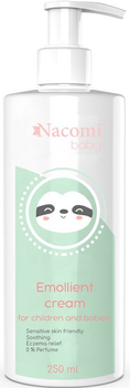 Emulsja dla dzieci Nacomi Baby Emollient Cream emolientowa natłuszczająco-nawilżająca z AZS 250 ml (5902539700251)