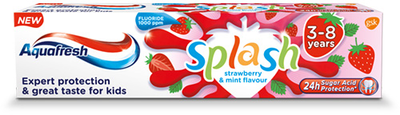 Pasta do zębów Aquafresh Splash Toothpaste Strawberry & Mint dla dzieci 3-8 lat 50 ml (5054563089472)