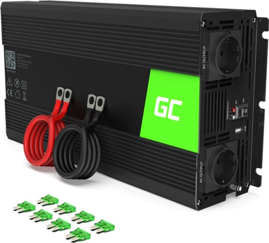 Инвертор Greencell 24В/230В 1500Вт/3000Вт Чистая синусоида (INV19)