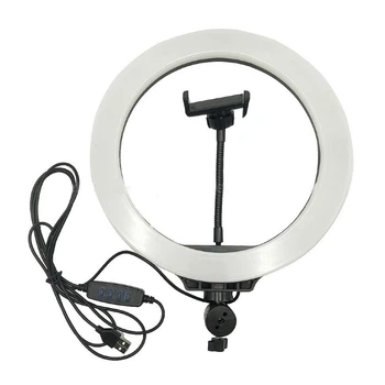 Кольцевой свет Selfie Ring Light лампа светодиодная с гибким держателем для телефона 26см Бело-черный (LC666)