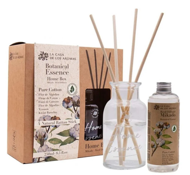 Набір ароматичних дифузорів La Casa De Los Aromas Botanical Essence Pure Cotton Fragrance Diffuser Set + Наповнювач для дифузора 250 мл (8428390058470)