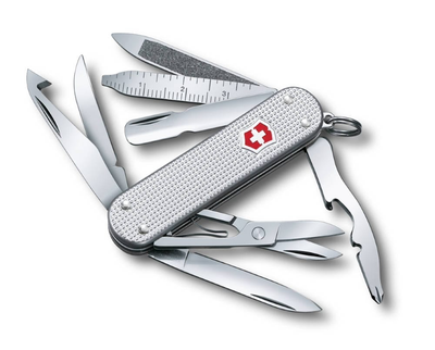 Ніж Victorinox Minichamp Alox 58мм/15функ/рифл/сріблястий