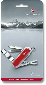 Нож Victorinox NailClip 580 65мм/8функ/красный, блистер
