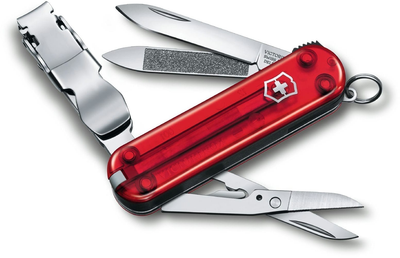 Нож Victorinox NailClip 580 65мм/8функ/прозрачный красный