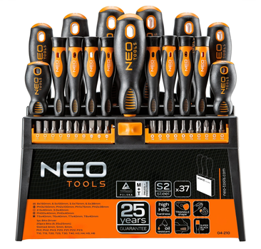 Набор отверток и насадок NEO Tools 37 шт (04-210)