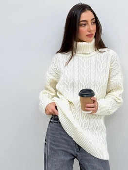 Свитер вязаный оверсайз женский ARTKNIT Оливия One Size Молочный (4823093453289)