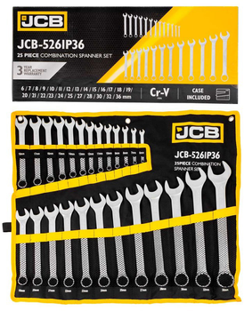 Набор ключей комбинированных JCB 6-36 мм 25 шт (JCB-5261P36)