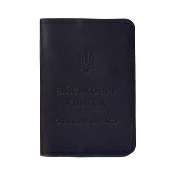 Шкіряна обкладинка для військового квитка офіцера запасу INCARNE Чорна