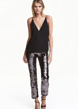 Брюки H&M 34 Серебряный 0446799_паетки_06