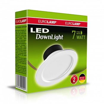 Встраиваемый LED светильник 7W 560lm 3000K ⌀116 IP20 Белый [4260484995001] LED-DLR-7/3(Е) EUROLAMP