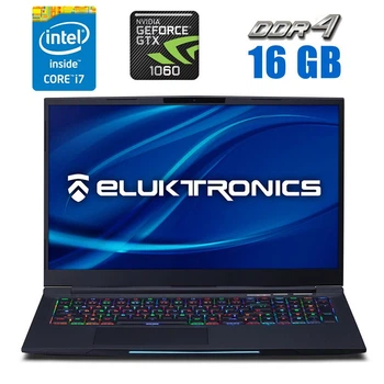 Игровой ноутбук Eluktronics Mech-17 / 17.3" (1920x1080) IPS / Intel Core i7-8750H (6 (12) ядер по 2.2 - 4.1 GHz) / 16 GB DDR4 / 240 GB SSD+1000 GB HDD / nVidia GeForce GTX 1060, 6 GB GDDR5, 192-bit / WebCam б/у