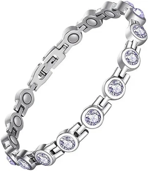 Браслет магнітний срібний Silver 021