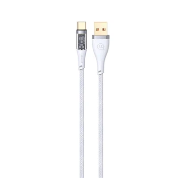 Кабель USAMS SJ572 Type-C 66W Aluminum Alloy Transparent Data Cable Icy Series 1.2M White