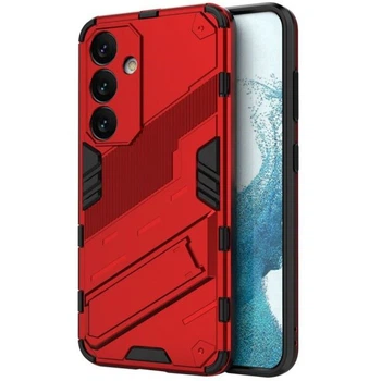 Защитный чехол с подставкой Deexe Bibercas для Samsung Galaxy S24 - Red