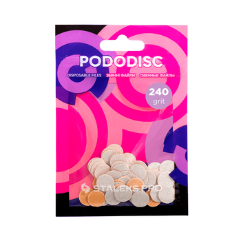 Сменные файлы для педикюрного диска Staleks PRO Pododisc XS 10 мм 240 грит белые набор 50 шт