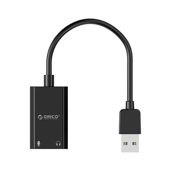 Звуковая карта Orico USB 2.0 внешняя стерео с гарнитурой и микрофонным портом 10 см Black (YM975)