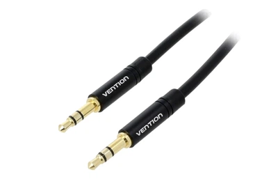 AUX аудио кабель Vention Audio 3.5 мм с позолоченными контактами 1 м Black (YM879)