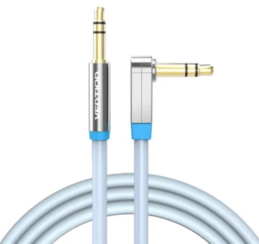 AUX аудио кабель 3.5мм с угловым коннектором Vention 2 м Blue/Grey (YM884)