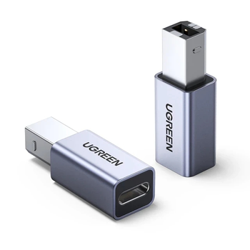 Переходник Ugreen USB C на USB B Printer Adapter для принтера, жесткого диска, док станции, факса Grey (YM976)