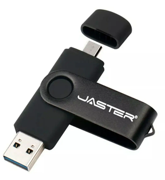 Флеш накопичувач Jaster 64Gb Black USB 2.0 OTG Micro USB Flash Drive
