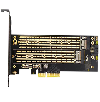 Перехідник Адаптер PCI-E на Dual M.2 SSD JEYI SK6 (NVME (m Key) and SATA (b Key) SSD)