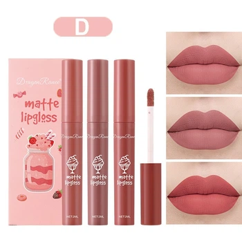 Набір водостійких рідких матових помад Dragon Ranee Matte Lipgloss D 3 шт