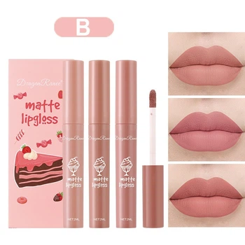 Набір водостійких рідких матових помад Dragon Ranee Matte Lipgloss B 3 шт