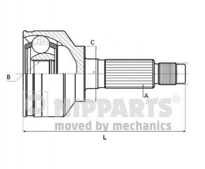 ШРУС NIPPARTS J2824002 Honda Civic, Accord 44010SH3A03, 44010SH3G12, 44011SH3G12