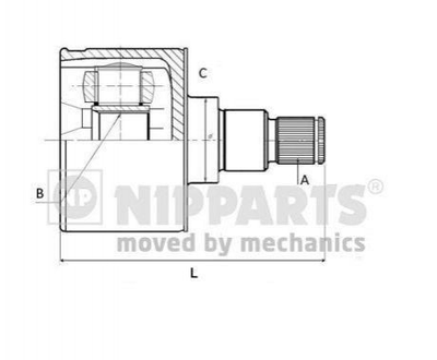 ШРУС NIPPARTS J2831136 Nissan Primera 392112F025, 391002F010