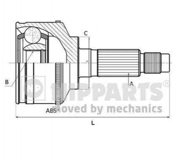 ШРУС NIPPARTS J2831137 Nissan Primera; Honda Stream 391002F605, 391002F615, 392112F225