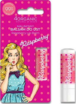 Balsam do ust 4organic Pin-up Girl Raspberry naturalny 5 g (5904181931533)