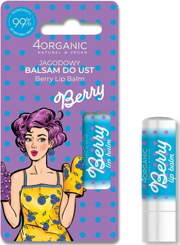 Balsam do ust 4organic Pin-up Girl Berry naturalny 5 g (5904181931526)