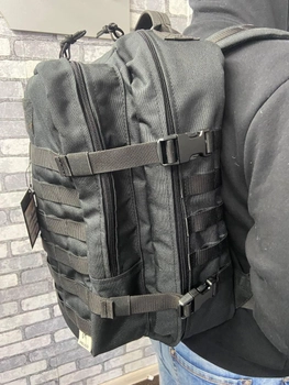 Рюкзак тактичний 40 літрів полікордура темна Чорний (black) армійський, штурмовий