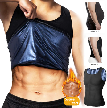 Майка чоловіча для схуднення Sweat Shaper ML Чорний (KG-11291)