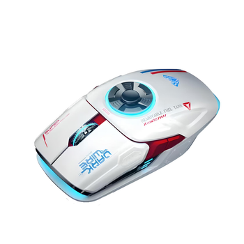 Мышь спиннер AULA H530 беспроводная аккумуляторная с RGB подсветкой 4800 DPI Bluetooth и USB 2,4ГГц, white